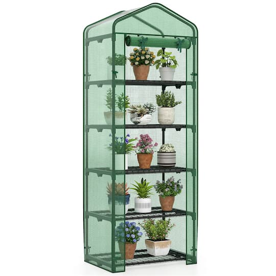 Costway 27" x 19" x 75" Mini Greenhouse with 5 Tier Shelves